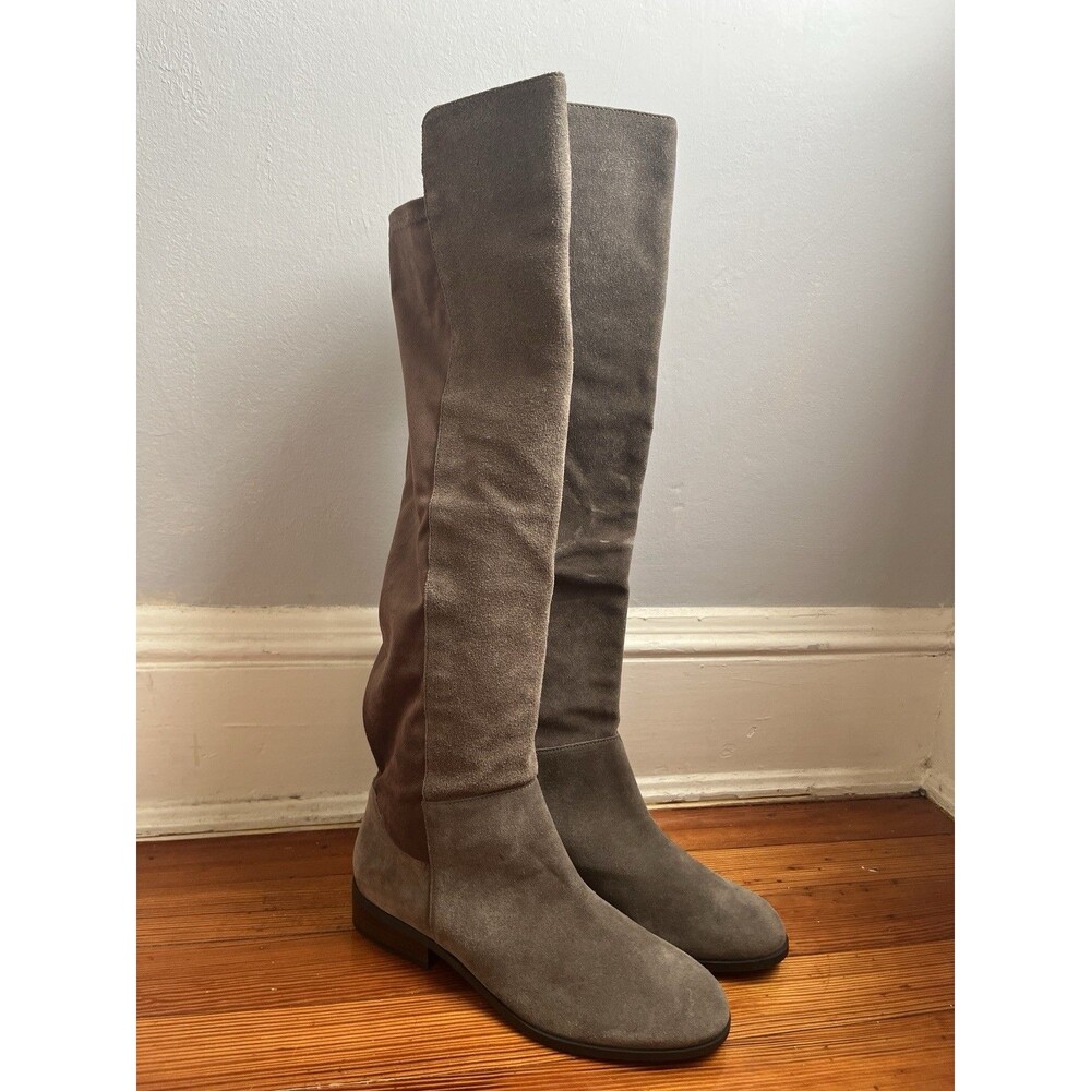 Lucky Brand Calypso OTK Suede Boots 10W Taupe Over Knee New No Box